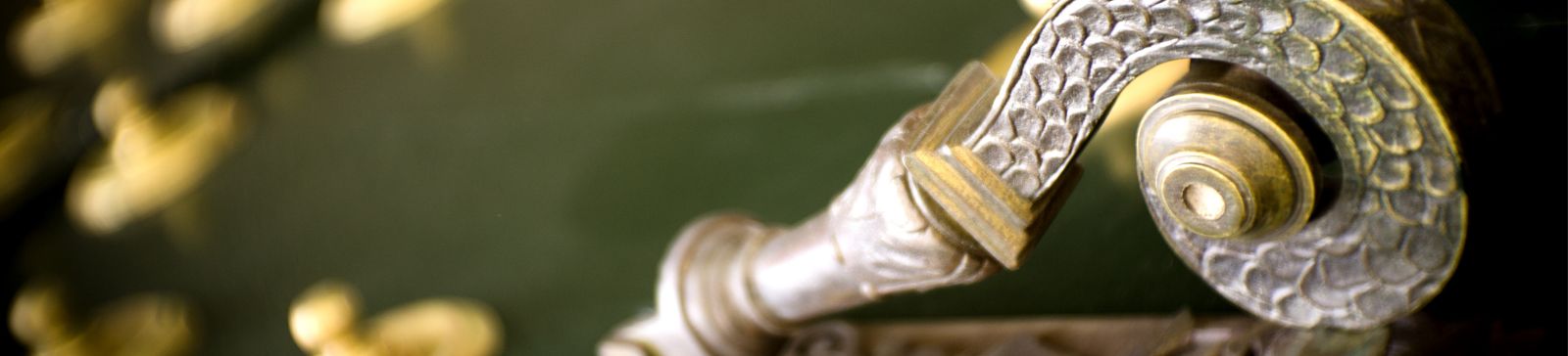 A close-up look to antique lock handle